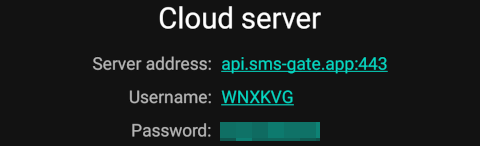 Cloud server settings
