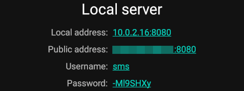 Local server settings